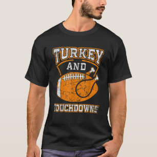 T-shirt Thanksgiving Turquie Et Touchdowns Football Hommes