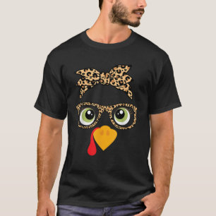 T-shirt Thanksgiving Turquie Face Empreintes de léopard lu