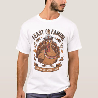 T-shirt Thanksgiving Turquie "Fête ou famine" Design