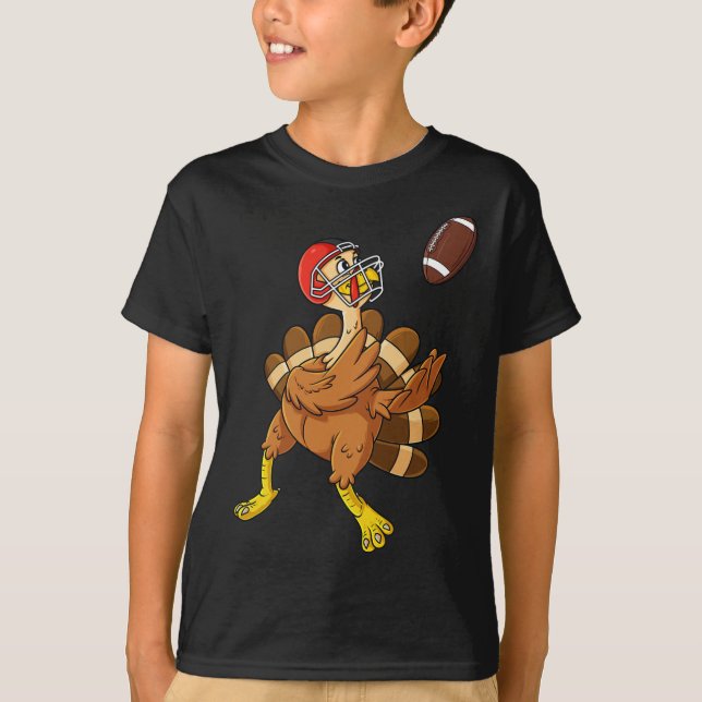 T-shirt Thanksgiving Turquie Grand Récepteur Football Boys (Devant)