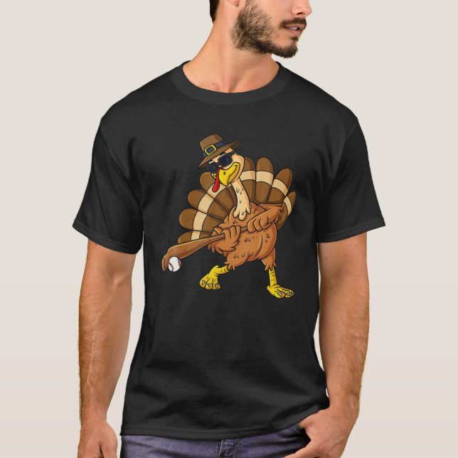 T-shirt Thanksgiving Turquie Swinning Baseball Bat Boys Ki (Devant)