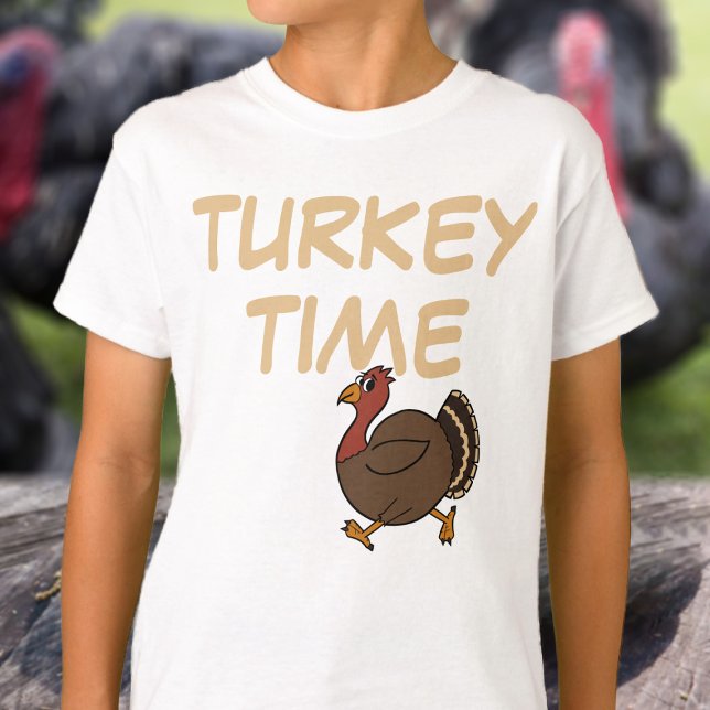 T-shirt Thanksgiving Turquie Time Custom Funny Kids T-shir (A fun shirt to wear at Thanksgiving. It's Turkey Time!)