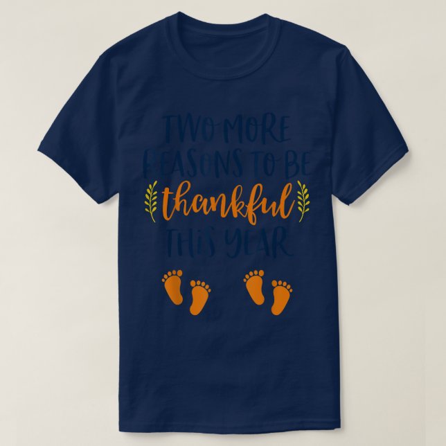 T-shirt Thanksgiving Twin Pregnancy Faire-part Baby Rev (Design devant)