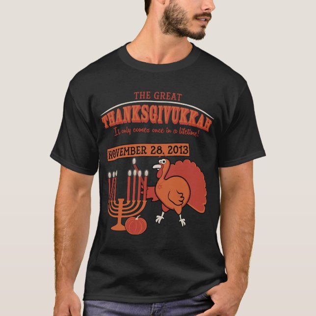 T-shirt 'Thanksgivukkah de fête (Devant)