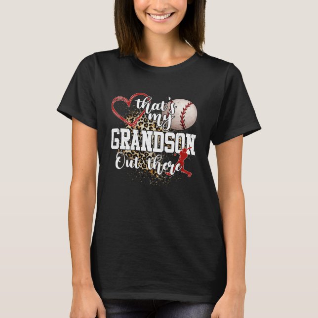 T-shirt That's My Grandson Out There Baseball Grandma Moth (Devant)