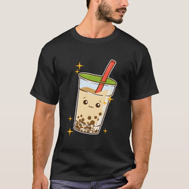 T-shirt Thé au lait Boba Tapioca Bubble Tea Kawaii (Devant)
