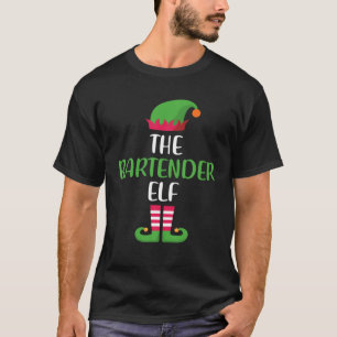 T-shirt The Bartender Elf Christmas Family Matching Group