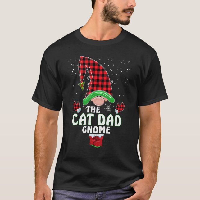 T-shirt The Cat Dad Gnome Matching Family Christmas Pajama (Devant)