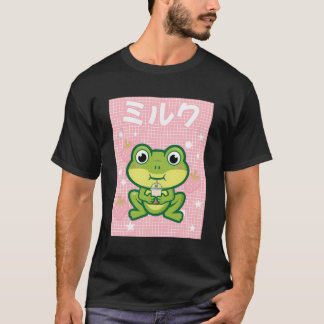 T-shirt Thé de bulle de grenouille Cottagecore Lait de fra