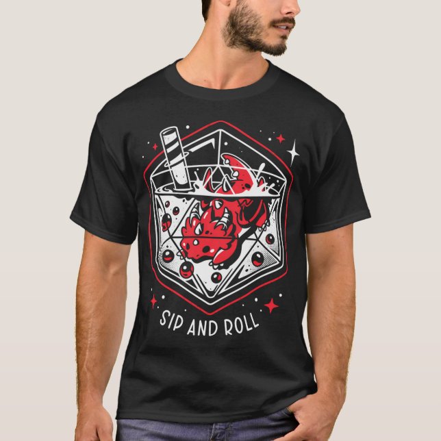 T-shirt Thé de bulle draconien - Dragon D20 Dice (Devant)