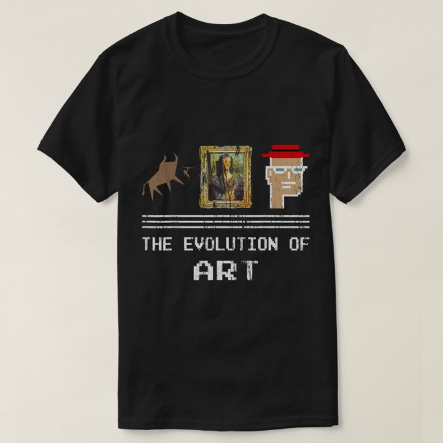 T-shirt The Evolution of Art Funny NFT Design (Design devant)
