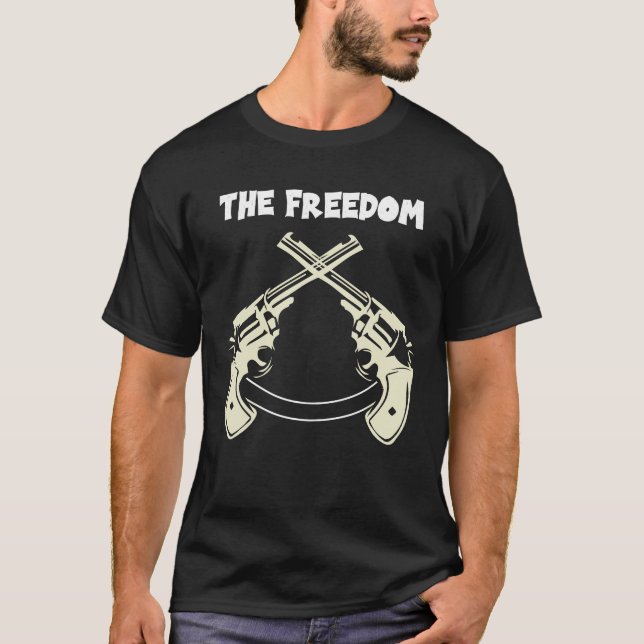 T-shirt The Freedom Crossed Revolvers Graphic Design (Devant)