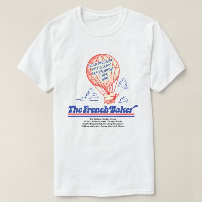 T-shirt The French Baker, Chicago, Skokie, Oakbrook (Design devant)