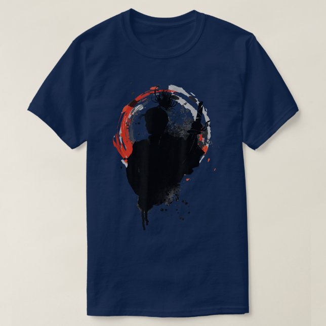 T-shirt The Ghost Samurai Mask Warrior Samurai Swords Bush (Design devant)