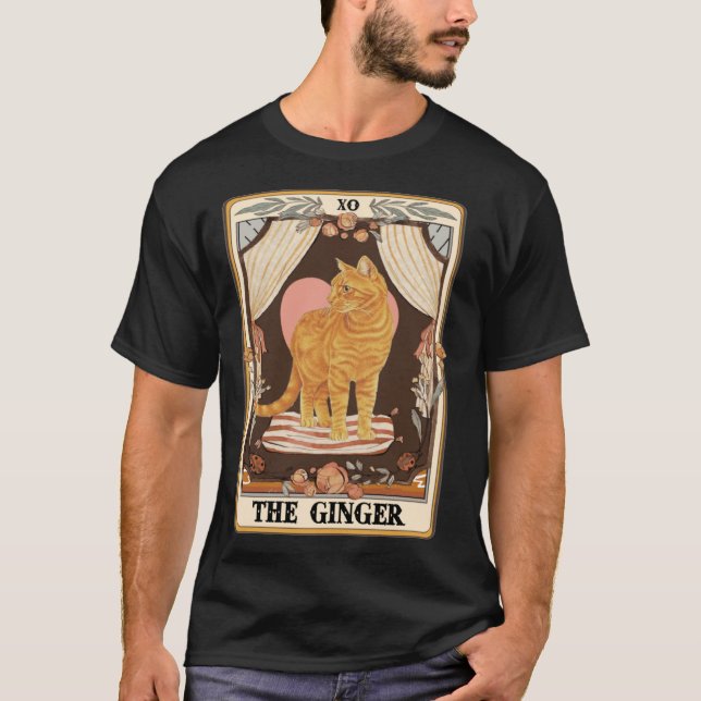 T-shirt The Ginger Tarot Card Ginger Tabby Cat Ginger Cat  (Devant)