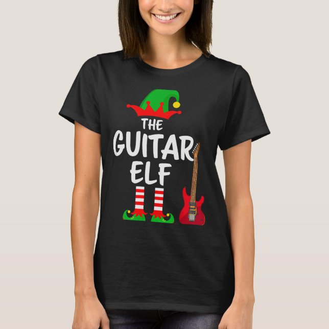 T-shirt The Guitar Elf Matching Family Christmas  (Devant)