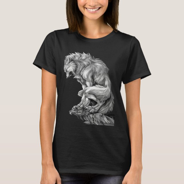 T-shirt The King of The Werewolf Medieval Wolf Curse Monst (Devant)