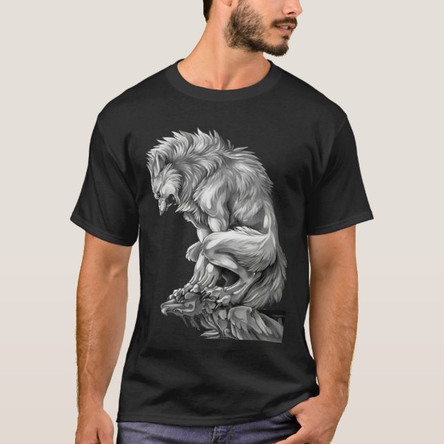 T-shirt The King of The Werewolf Medieval Wolf Curse Monst (Devant)