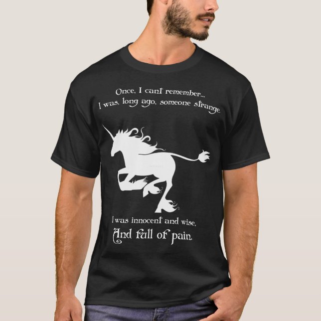 T-shirt The Last Unicorn  Running retro (Devant)