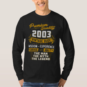 T-shirt The Man The Myth Legend 2003 20th Birthday Gift 20