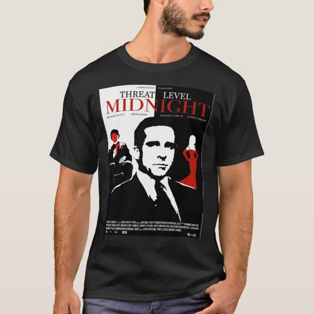 T-shirt The Office Threat Level Midnight Movie Poster Post (Devant)