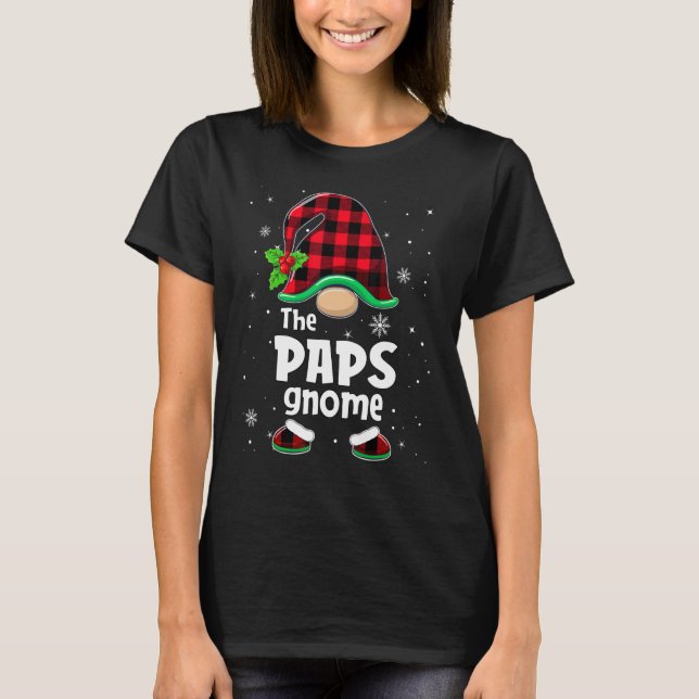 T-shirt The Paps Gnome Buffalo Plaid Christmas Matching Fa (Devant)