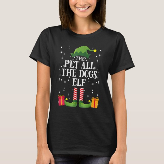 T-shirt The Pet All The Dogs Elf Group Matching Family Chr (Devant)