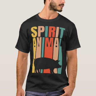 T-shirt The Pig Is My Spirit Animal  Retro