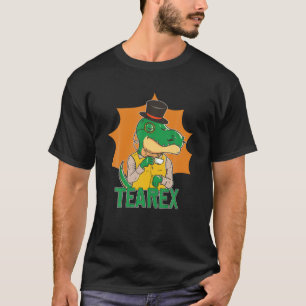 T-shirt Thé Rex Mignon Dino Rex Feuilles de Thé Tasse Temp