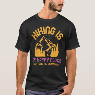 T-shirt The River Is My Happy Place Hand Drawn River Campi