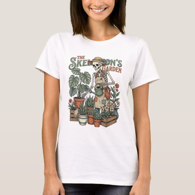 T-shirt The Skeleton's Garden Vintage Botanical Gardening (Devant)