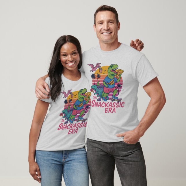 T-shirt The Snackassic Era - Retro Dino Fun (Unisexe)