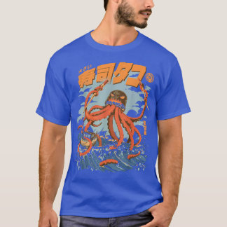 T-shirt The Tako Sushi Kaiju Octopus Great Wave Off Kanaga