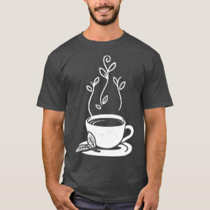 T-shirt Thé vert noir et blanc minimaliste design par Tob