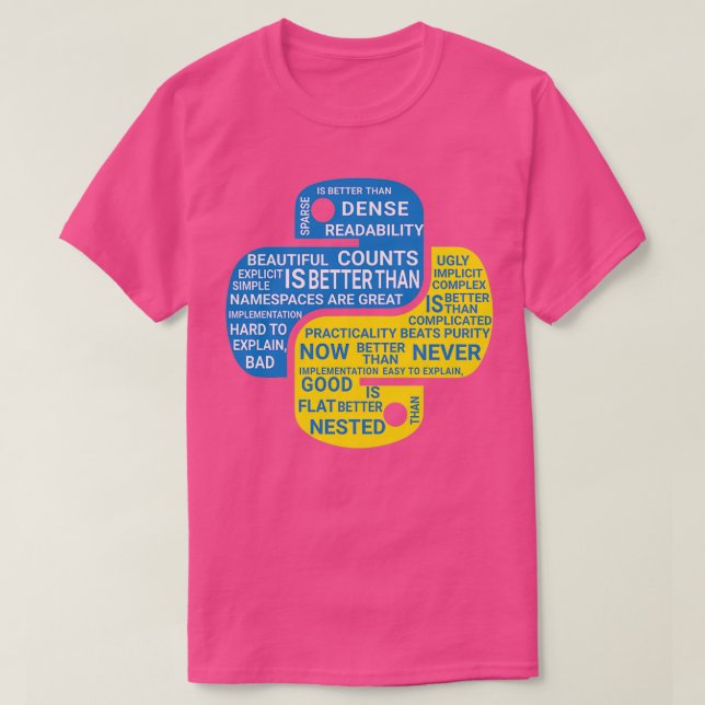 T-shirt The Zen Of Python Programmers (Design devant)