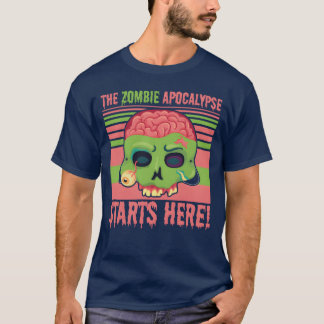 T-shirt The Zombie Apocalypse Starts Here vintage