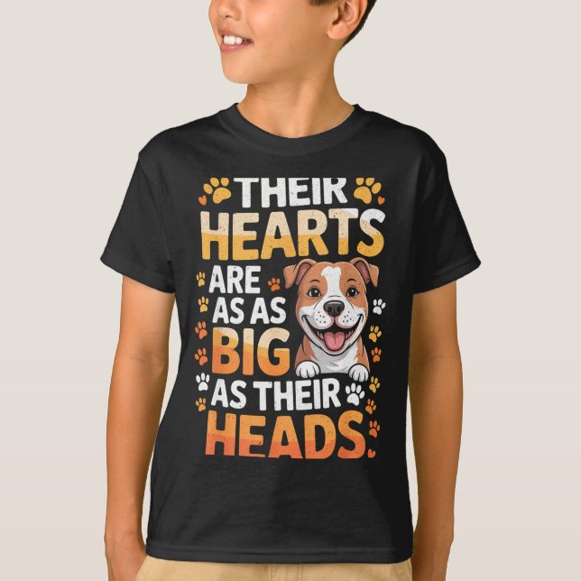 T-shirt Their Hearts Are As Big As Their Heads - Tbull Dog (Devant)