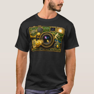 T-shirt Thème d'appareil photo vintage éclatant de Pickleb