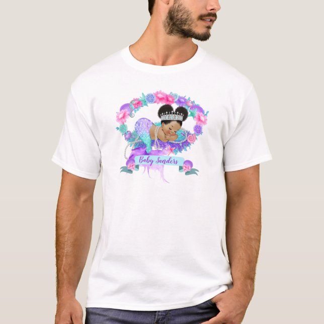 T-shirt Thème de sirène dormante rose violet Turquoise (Devant)