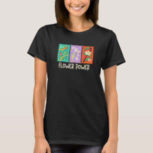 T-shirt Thème de timbre de fleur de jardinier botanique fl