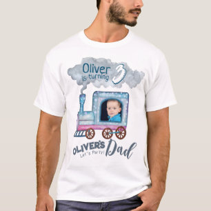 T-shirt Thème des parents d'anniversaire du train ferrovia