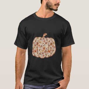 T-shirt Thème floral rétro citrouille Action de grâce auto
