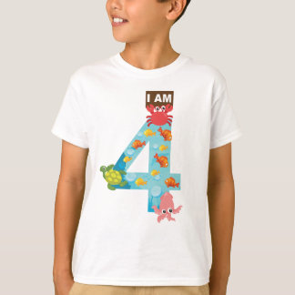 T-shirt thème océanique Quatrième anniversaire