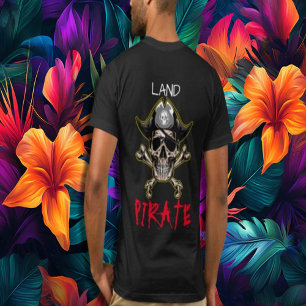 T-shirt Thème pirate Fête Adulte Skull LAND