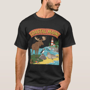 T-shirt Thème Rétro des années 90 sur la Côte du Maine Des