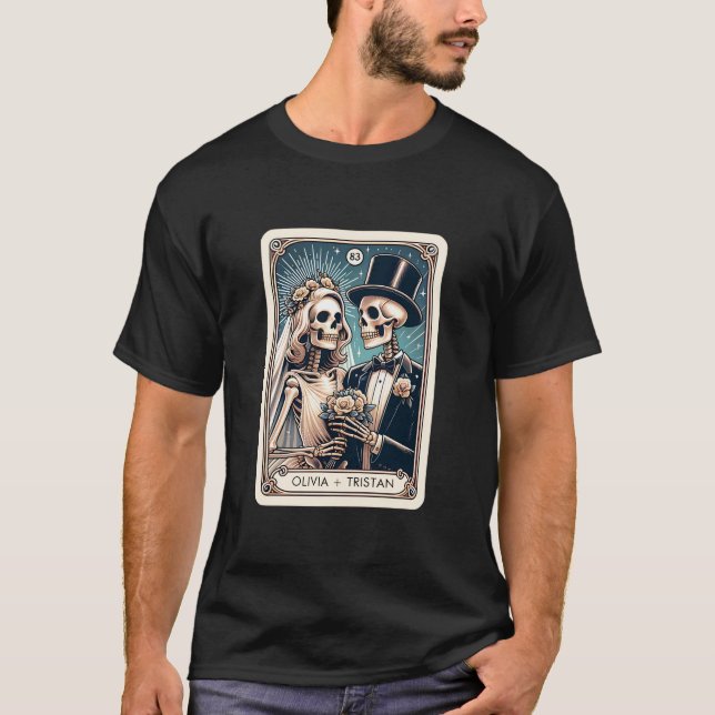 T-shirt Thème Tarot personnalisé Mariage Nouveaux mariés N (Devant)