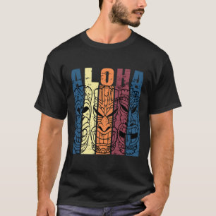 T-shirt Thème vacances Aloha Hawaii Tiki vintage trois