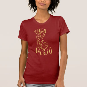 T-shirt Theo a appelé Tee (rouge foncé/jaune)
