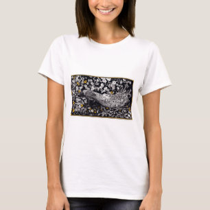 T-shirt Theo Van Hoytema Retro Peacock Clip Art Noir et