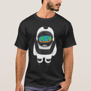 T-shirt théorie du complot planète terre plate astronaute 